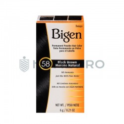 Bigen tinte permanente en polvo, 58 negro castaño, 0.21 oz