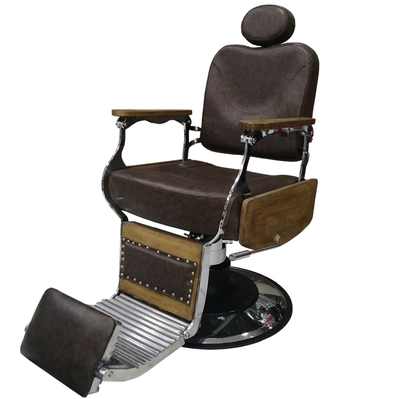 Cadeira Poltrona Barbeiro, Salão Reclinável - Marron/Prata - Home Pro  Barber Shop