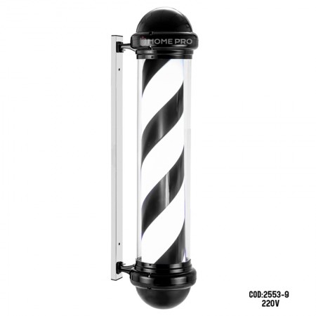 Barber Pole Giratório Preto 1 Metro 220V