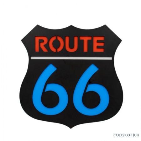 Placa Decorativa MDF Route 66 (Verificar cor disponiveis) 35cm