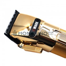 Máquina de cortar cabelo profissional WMARK NG-121 cor dourada.