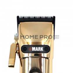 Máquina de cortar cabelo profissional WMARK NG-121 cor dourada.