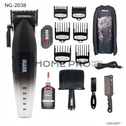 Cortador de cabello profesional KIT WMARK NG 2038 COLOR PLATA