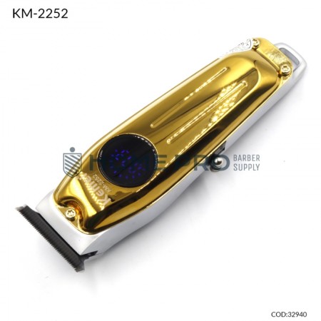 Máquina de cortar cabelo profissional recarregável KEMEI KM-2252 cor dourada