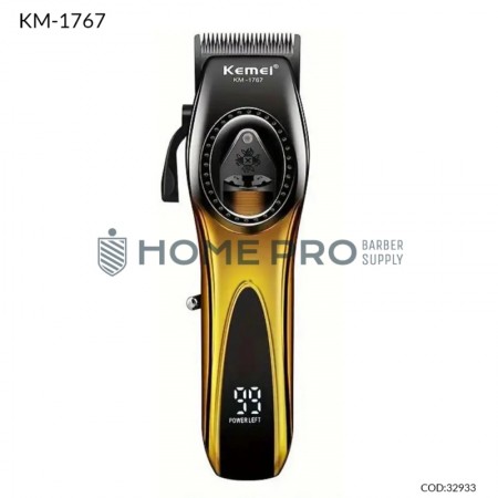 Cortador de cabelo com motor magnético, tela LCD, lâmina DLC, 9000RPM KEMEI KM-1767