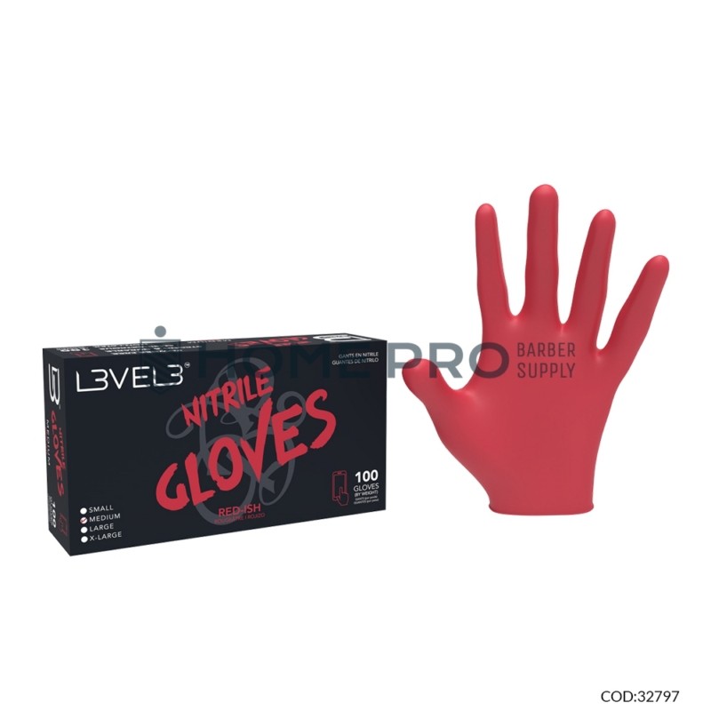 L3VEL 3  NITRILE LUVAS RED TAMANHO XLG