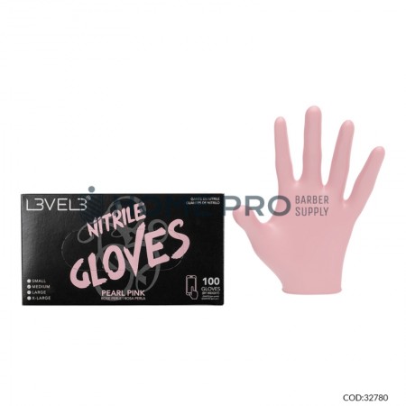 L3VEL 3 GUANTE NITRILE GLOVE PINK TAMAÑO XL