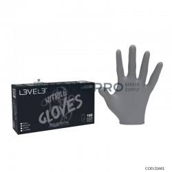 GUANTES DE NITRILO L3VEL 3 COLOR METAL LIQUIDO TAMAÑO L 100 UNIDADES