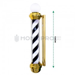 BARBER POLE DORADO/NEGRO C/ESFERA 1.06CM 110V