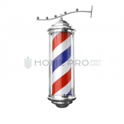 BARBER POLE PLATEADO ILUMINADO GIRATORIO COLGANTE 45 CM 220V