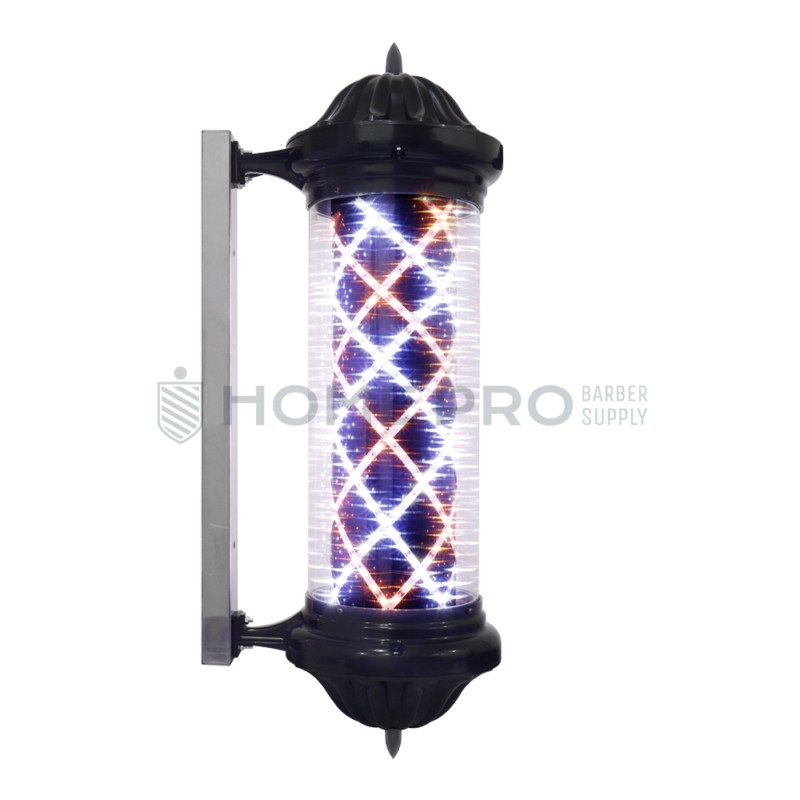 BARBER POLE NEGRO LED ILUMINADO 80CM 110V