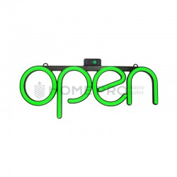 CARTAZ LED ESTILO NEÓN OPEN VERDE 40CM X 15CM