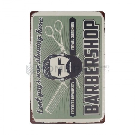 PLACA DECORATIVA VINTAGE DE BARBERIA 20CM X 30CM