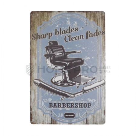 PLACA DECORATIVA VINTAGE DE BARBERIA 20CM X 30CM