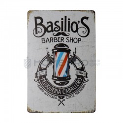 PLACA DECORATIVA VINTAGE DE BARBERIA 20CM X 30CM