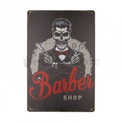 PLACA DECORATIVA VINTAGE DE BARBERIA 20CM X 30CM