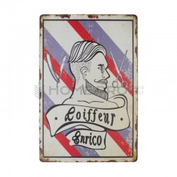 PLACA DECORATIVA VINTAGE DE BARBERIA 20CM X 30CM