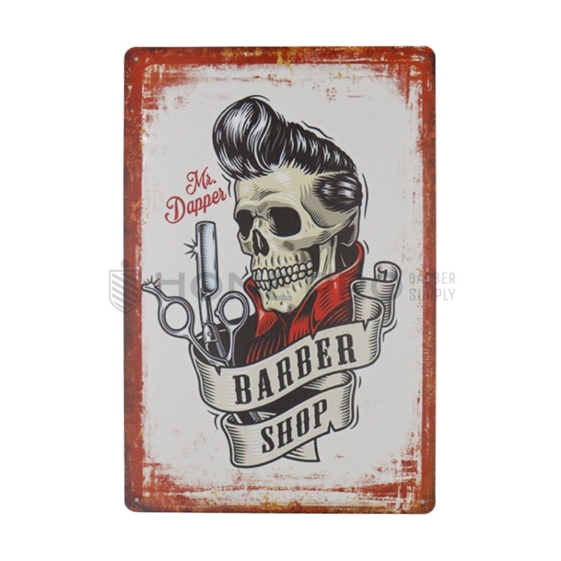 PLACA DECORATIVA VINTAGE DE BARBERIA 20CM X 30CM