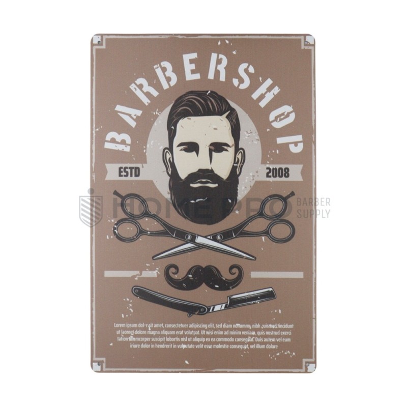 PLACA DECORATIVA VINTAGE DE BARBERIA 20CM X 30CM