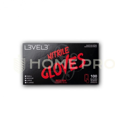 Guantes profesionales de nitrilo L3VEL 3 - Caja de 100 unidades Pequeño - Rojo