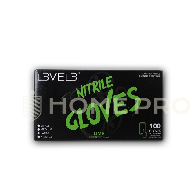 Guantes profesionales de nitrilo L3VEL 3 - Caja de 100 Grandes- Verde